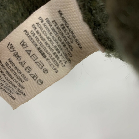 Free People Sweater Women Small Green V Neck Pullover Oversized Knit Long Sleeve - Picture 5 of 8